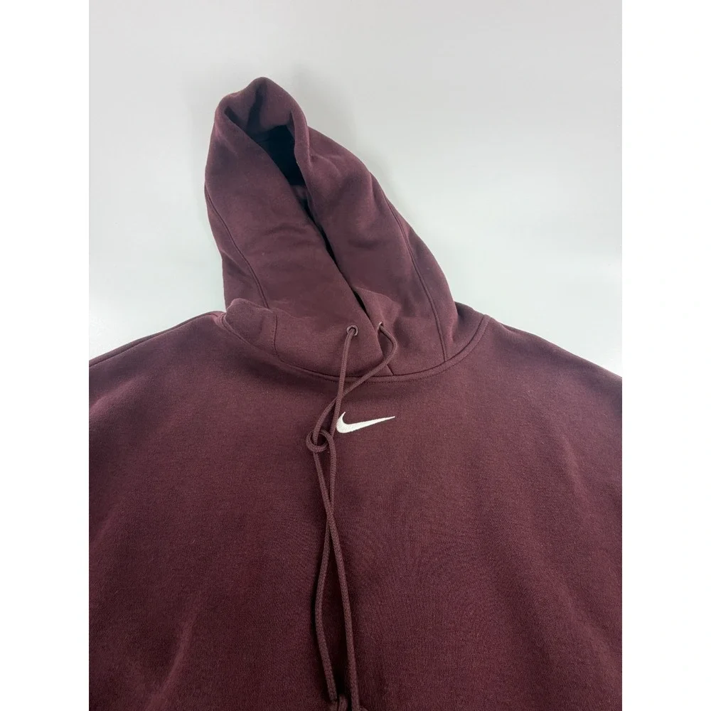 Nike Phoenix Fleece Oversized Womens‎ Pullover Hoodie Size L Burgandy DQ5860-652